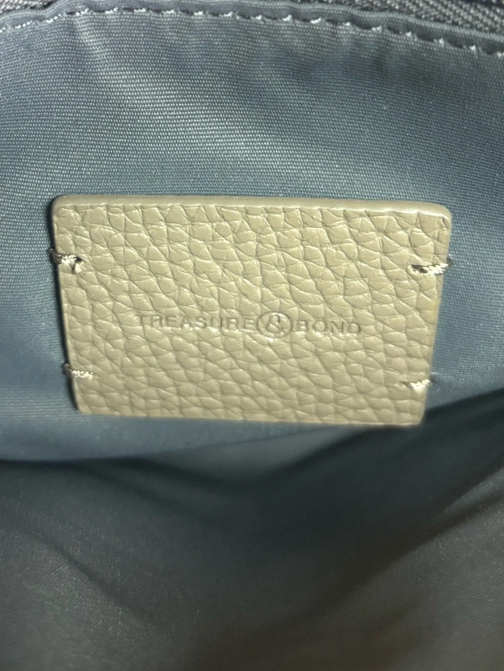 Treasure & Bond Leather Suede Flap Crossbody Bag Grey Taupe Purse Medium